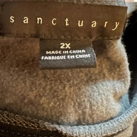 Sanctuary Perfect Cotton Sweatshirt -Earth Camo 2x - Picture 3 of 4
